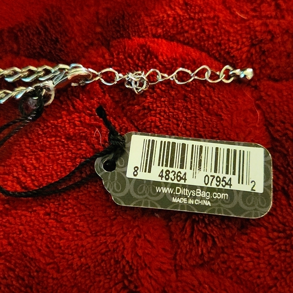 Ditty's Black and Silver Tone FASHION Chain Rhinestone Necklace w/Extender - Picture 3 of 3